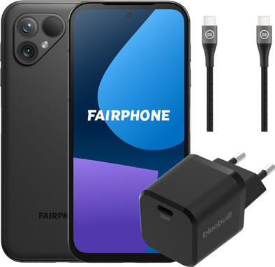 Fairphone 5 256GB Zwart 5G + Oplaadpakket is nooit meer leverbaar