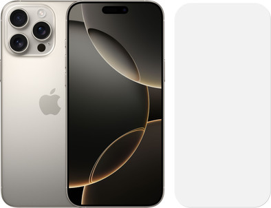 Apple iPhone 16 Pro Max 256GB Natural Titanium + BlueBuilt Screenprotector Glas is nooit meer leverbaar