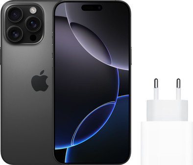 Apple iPhone 16 Pro Max 256GB Black Titanium + Apple Snellader is nooit meer leverbaar