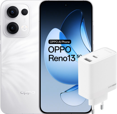 OPPO Reno13 256GB Wit 5G + OPPO SuperVOOC Oplader 80W met 2 Poorten is nooit meer leverbaar