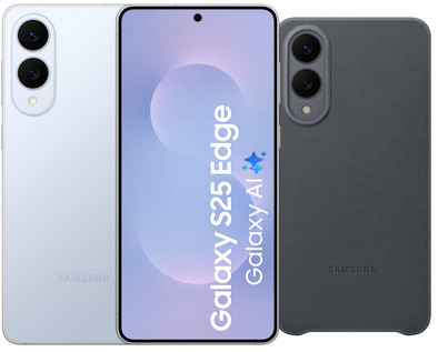 Samsung Galaxy S25 Edge 512GB Blauw 5G + Samsung Kindsuit Back Cover Zwart is nooit meer leverbaar