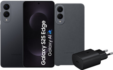 Samsung Galaxy S25 Edge 512GB Zwart 5G + Accessoirepakket is nooit meer leverbaar