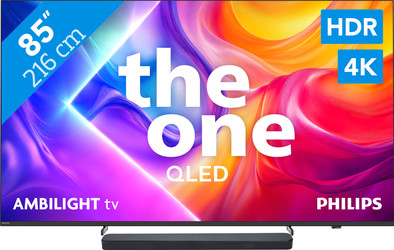 Philips Ambilight 85" PUS9000 QLED 4K (2025) + JBL Bar 300 MK2 Zwart is nooit meer leverbaar