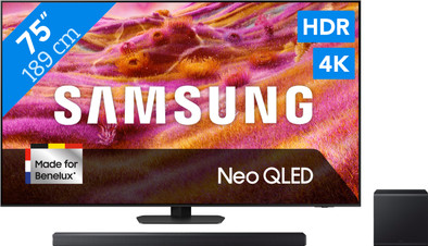 Le produit Samsung 75" Neo QLED QN90F 4K (2025) + Samsung HW-QS700F (2025) ne sera plus jamais disponible