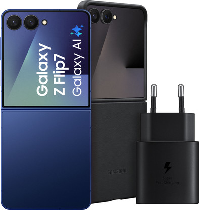 Samsung Galaxy Z Flip 7 256GB Blauw 5G + Accessoirepakket is nooit meer leverbaar