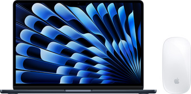 Apple MacBook Air 13 inch (2025) M4 (10/8) 16GB/256GB Middernacht AZERTY + Magic Mouse is nooit meer leverbaar