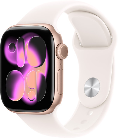 Apple Watch Series 11 42mm Roségoud Sportband S/M is nooit meer leverbaar