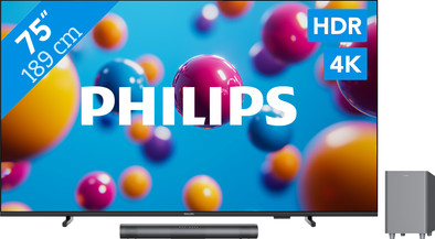 Philips 75'' PUS7000 4K (2025) + Philips TAB6100 is nooit meer leverbaar
