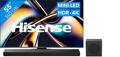 Le produit Hisense 55'' ULED Mini-LED U8Q (2025) + Hisense AX3120Q ne sera plus jamais disponible