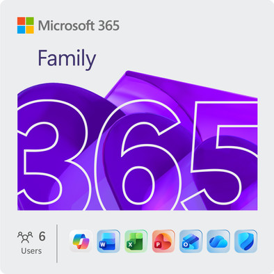 Microsoft 365 Family EN Abonnement 1 jaar is nooit meer leverbaar