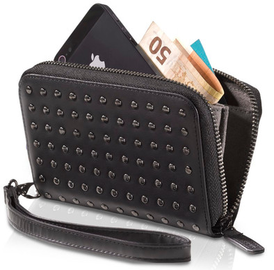 Decoded Zip Wallet With Studs Apple iPhone 4/4S/5 Black is nooit meer leverbaar
