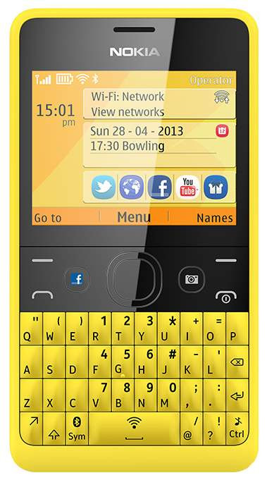 Nokia Asha 210 Geel Azerty is nooit meer leverbaar
