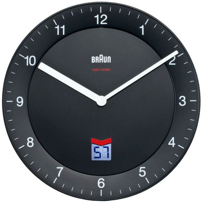 Braun Radiogestuurde Wandklok Zwart is nooit meer leverbaar