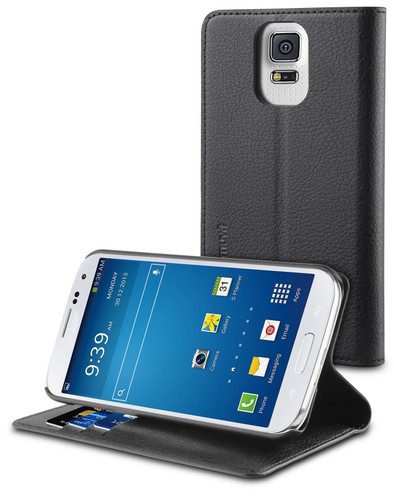 Muvit Wallet Stand Case Samsung Galaxy S5 Zwart is nooit meer leverbaar