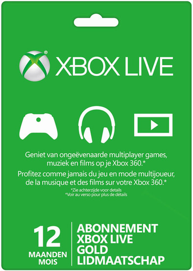 Xbox Live Gold Lidmaatschap (12 maanden) is nooit meer leverbaar