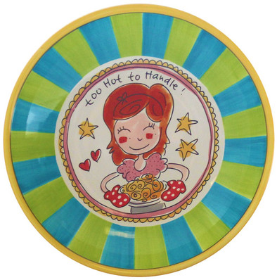 Blond Amsterdam Even Bijkletsen Diep Bord 23 cm Blauw/Groen is nooit meer leverbaar