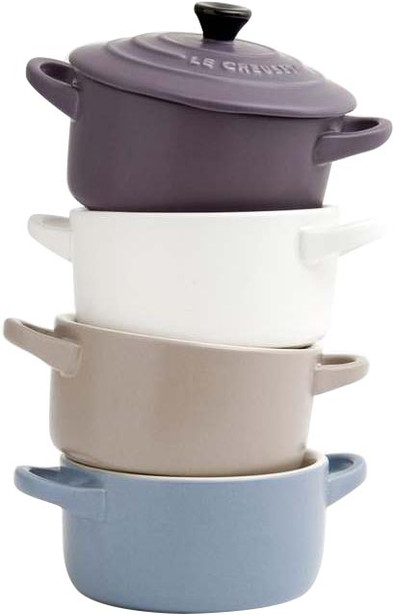 Le Creuset Set 4 Ronde Mini Stoof/Braadpannen 10 cm is nooit meer leverbaar