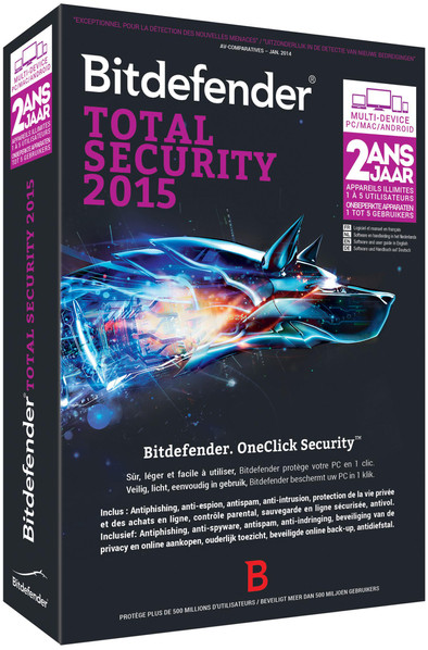Bitdefender Total Security 2015 2 Jaar 5 gebruikers is nooit meer leverbaar