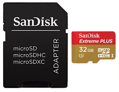Sandisk Micro SDHC 32GB Class 10 Extreme Plus + SD adapt is nooit meer leverbaar