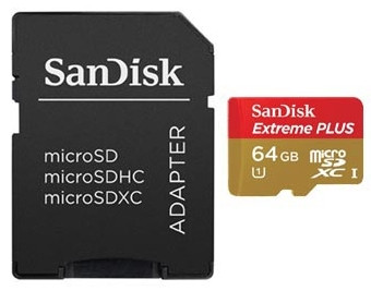 Sandisk Micro SDXC 64GB Class 10 Extreme Plus + SD adapt is nooit meer leverbaar
