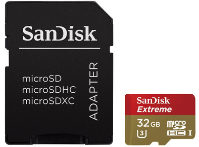 SanDisk MicroSDHC Extreme 32 GB Class 10 is nooit meer leverbaar