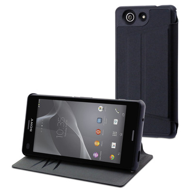 Muvit Slim Folio Card Case Sony Xperia Z3 Compact Zwart is nooit meer leverbaar