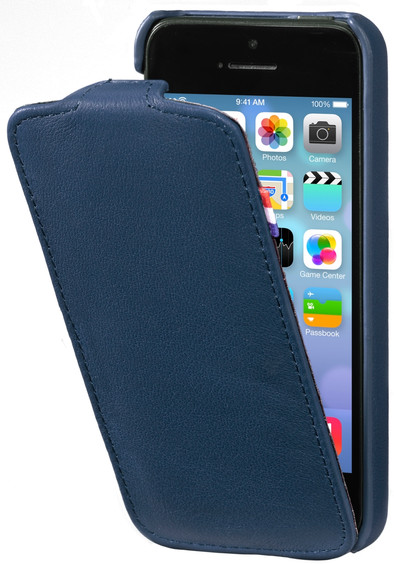 Decoded Leather Flipcase Apple iPhone 5/5S Blauw is nooit meer leverbaar