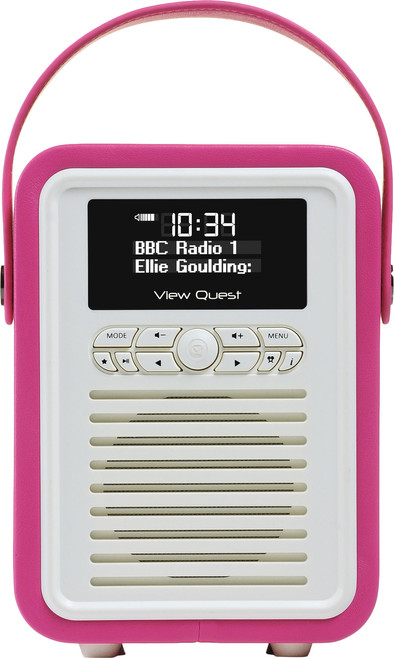 View Quest Retro Mini DAB+ Bluetooth Roze is nooit meer leverbaar