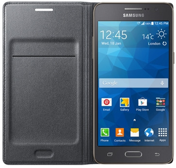 Samsung Galaxy Grand Prime Flip Wallet Zwart is nooit meer leverbaar