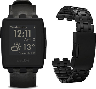 Pebble Steel Smartwatch Black Matte Giftbox is nooit meer leverbaar