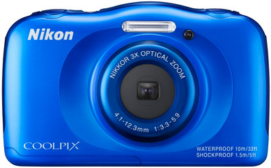 Nikon Coolpix S33 blauw is nooit meer leverbaar