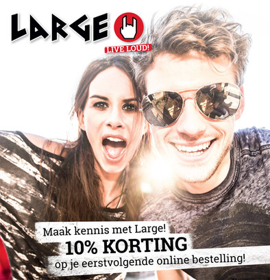 10% korting bij Large is nooit meer leverbaar