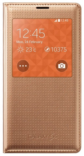 Samsung Galaxy S5 S View Cover Punch Goud is nooit meer leverbaar