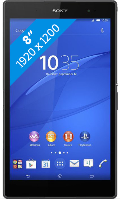 Sony Xperia Z3 Tablet Compact Wifi + 4G 16GB Zwart is nooit meer leverbaar