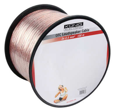 Konig OFC Luidsprekerkabel (2 x 2,5 mm) 100 meter is nooit meer leverbaar