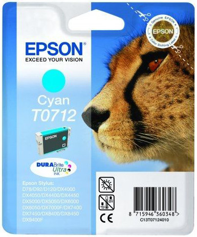 Epson T0712 Cyan Ink Cartridge (blauw) T07124011 is nooit meer leverbaar