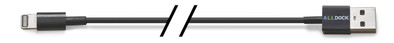 Alldock Lightning USB Kabel 20cm Zwart is nooit meer leverbaar