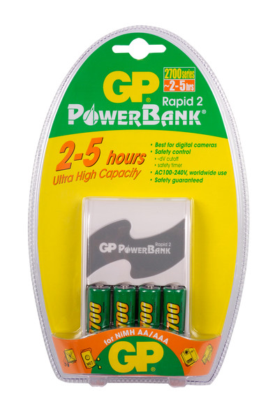 GP Powerbank Rapid 2 2700 + 4 x AA 2700 mAh is nooit meer leverbaar