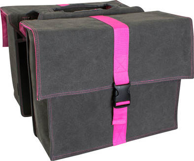 FastRider Dubbele Tas Melange Fluo Roze is nooit meer leverbaar