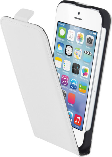 Mobiparts Premium Flip Case Apple iPhone 5/5S/SE Wit is nooit meer leverbaar