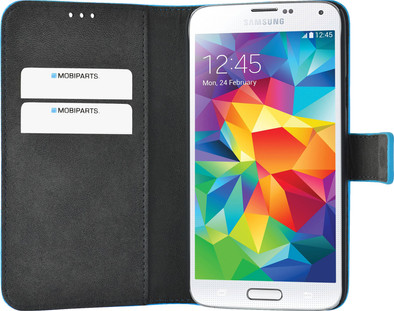 Mobiparts Premium Wallet Case Samsung Galaxy S5/S5 Neo Blauw is nooit meer leverbaar