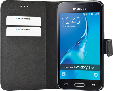 Mobiparts Premium Wallet Case Samsung Galaxy J1 (2016) Zwart is nooit meer leverbaar