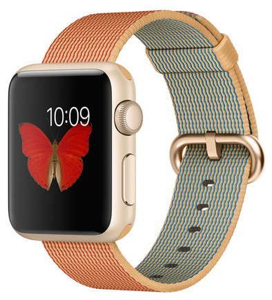 Apple Watch Sport 38mm Goud/Rood Nylon is nooit meer leverbaar