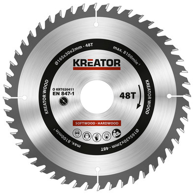 Le produit Kreator Lame de Scie pour Bois 165 x 30 x 2 mm 48T ne sera plus jamais disponible