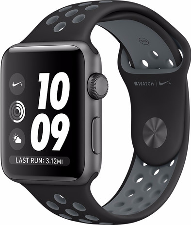 Apple Watch Nike+ 42mm Spacegrijs Aluminium/Zwart Cool Grijs Sportband is nooit meer leverbaar