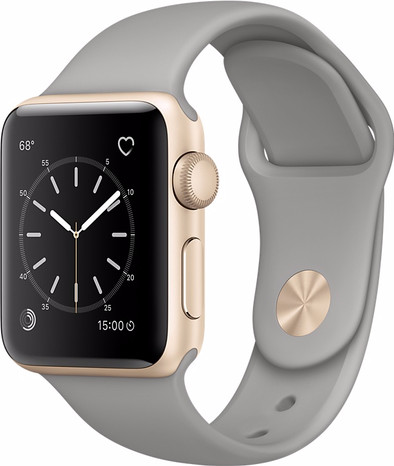 Apple Watch Series 1 38mm Goud Aluminium/Betongrijze Sportband is nooit meer leverbaar