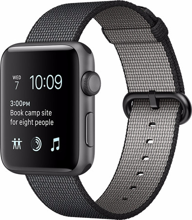 Apple Watch Series 2 38mm Spacegrijs Aluminium/Zwart Nylon is nooit meer leverbaar