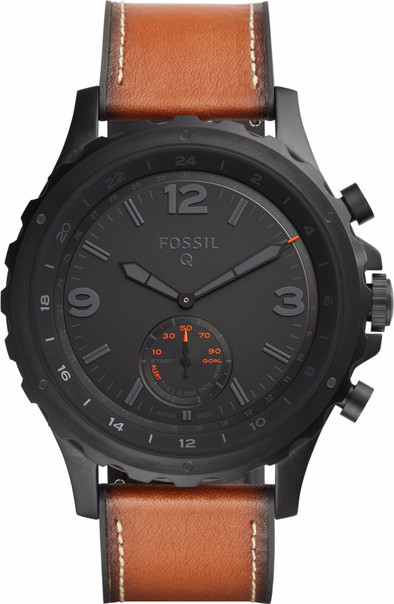 Fossil Q Nate Hybrid Zwart/Donkerbruin Leer is nooit meer leverbaar
