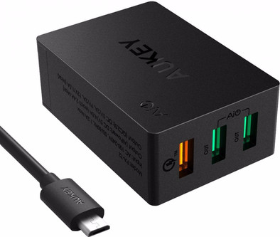 Le produit Aukey Chargeur secteur avec 3 ports USB et Quick Charge 2.0 Noir ne sera plus jamais disponible