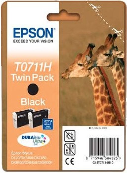 Epson T0711H Black Ink Cartridge (zwart, duopack) T07114H10 is nooit meer leverbaar